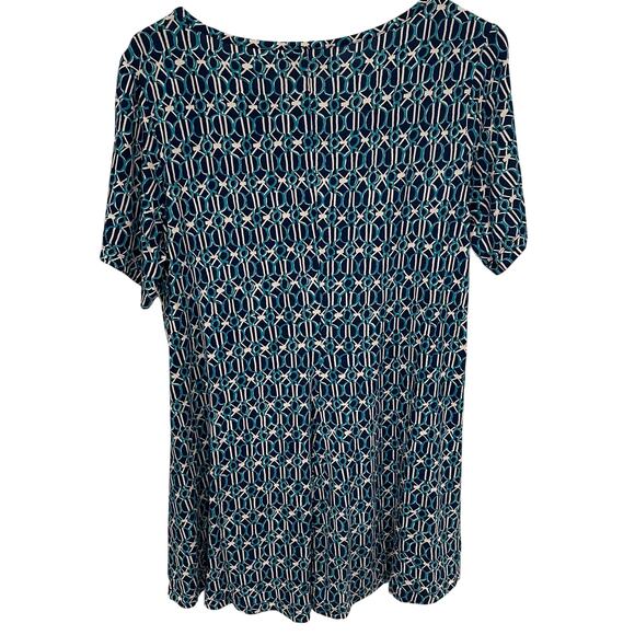 Philosophy Republic Clothing Women’s Geometric Print Knit Top Blue Plus Size 0X - Picture 2 of 6